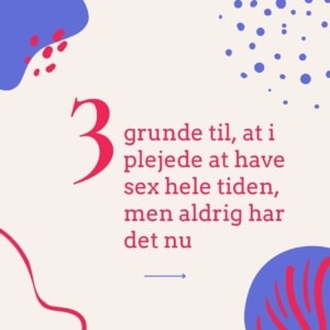 3 grunde til, at i plejede at have sex, men nu aldrig har det mere